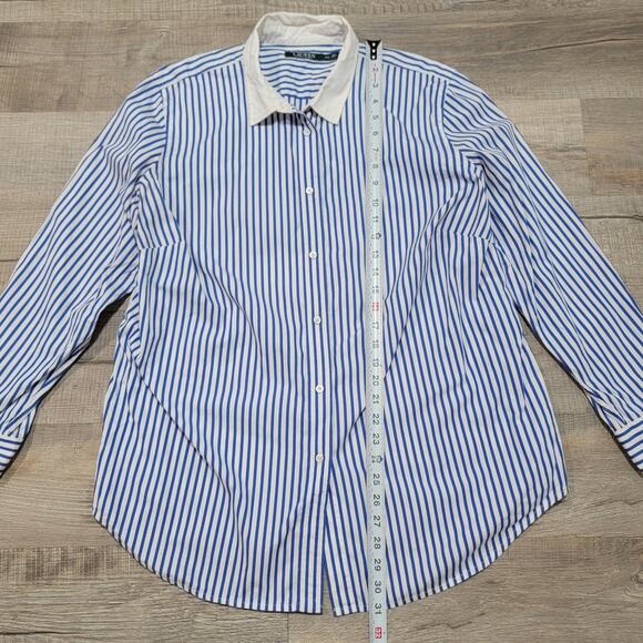Ralph Lauren LRL Button Up Shirt Size 16W Striped Poplin Professional Oxford Top - Picture 5 of 6